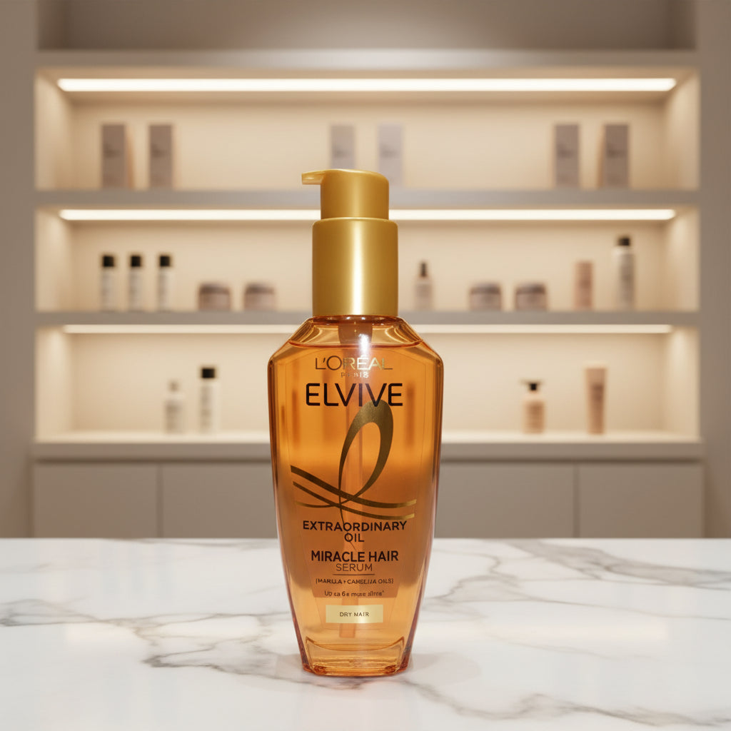 L'Oreal Paris Elvive Extraordinary Oil Serum: Nourishes, 6x Shine, Heat Protect, All Hair, 100ml
