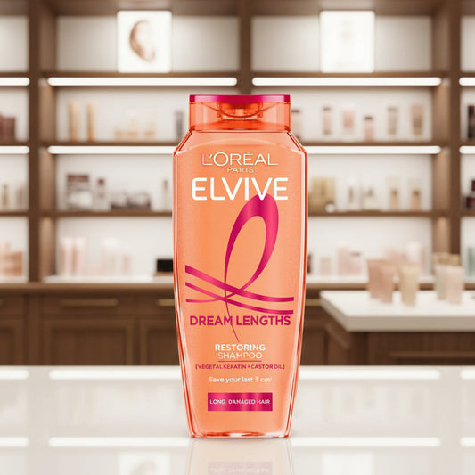 L'Oréal Paris Elvive Dream Lengths Restoring Shampoo, Keratin & Castor Oil, for Long Hair, 400ml