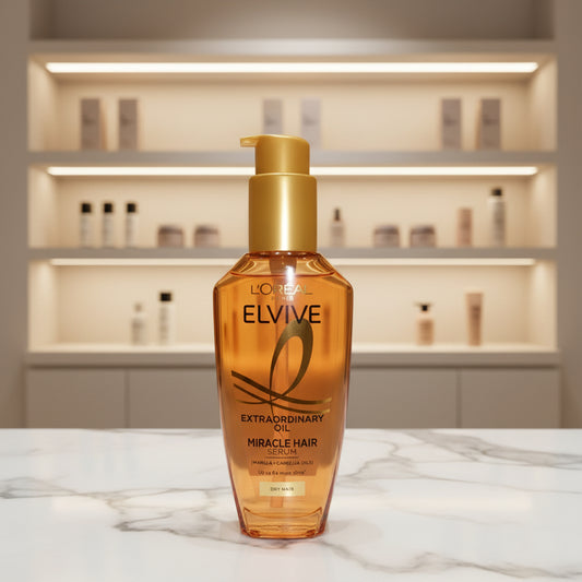 L'Oreal Paris Elvive Extraordinary Oil Serum: Nourishes, 6x Shine, Heat Protect, All Hair, 100ml